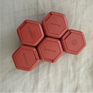 Cadence Hexagonal Red Travel Containers